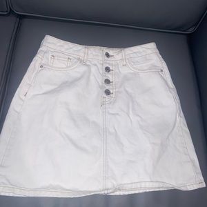 Cream/White Denim Skirt